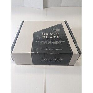 The Grate Plate Ginger Garlic Spice Grater 3-Piece Set w/Peeler Green Open Box